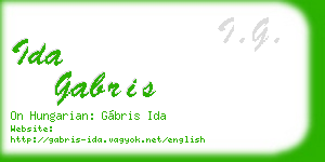 ida gabris business card